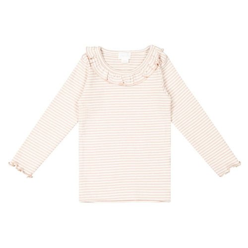 Organic Cotton Chelsea Fine Rib Top - Dusky Pink/Cloud