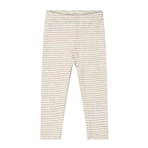 Organic Cotton Fine Rib Legging - Jean Stripe Sand