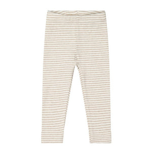 Organic Cotton Fine Rib Legging - Jean Stripe Sand