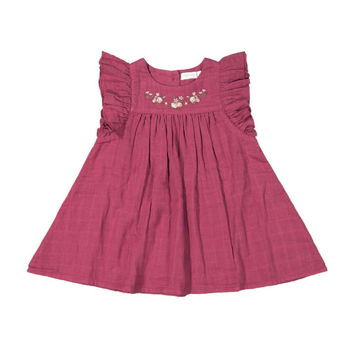 Organic Cotton Muslin Eleanor Dress - Raspberry Pink