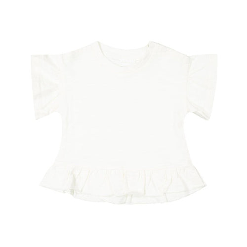 Pima Cotton Courtney Ruffle Top - Cloud
