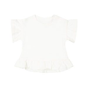Pima Cotton Courtney Ruffle Top - Cloud