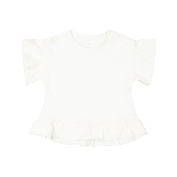 Pima Cotton Courtney Ruffle Top - Cloud