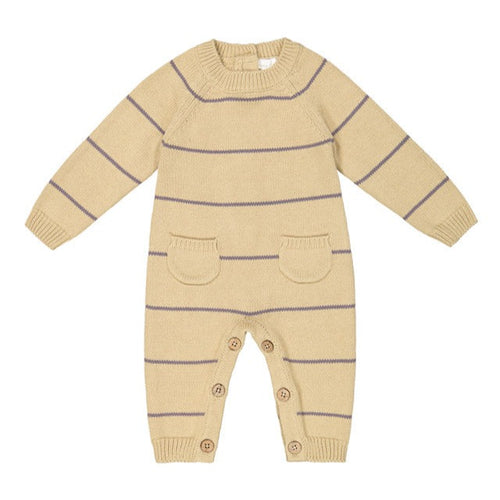 Theo Onesie - Caramel Stripe