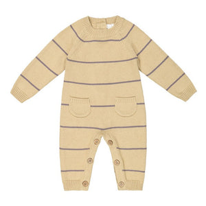 Theo Onesie - Caramel Stripe