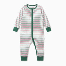 將圖片載入圖庫檢視器 Festive Stripe Zip-Up Sleepsuit