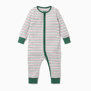 Festive Stripe Zip-Up Sleepsuit