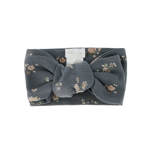 Organic Cotton Fine Rib Headband - Petite Fleur Lava Smoke