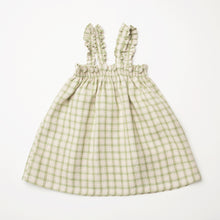 Load image into Gallery viewer, Daisy Chain Dress - Olive &amp; Oat Check Linen