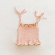 Load image into Gallery viewer, smocked crop blouse - peach