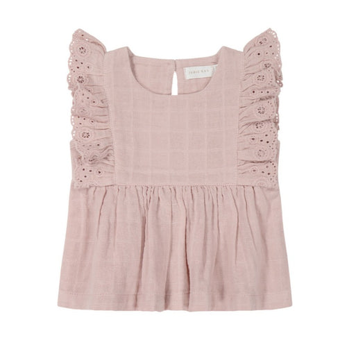 Organic Cotton Muslin Jane Top - Powder Pink