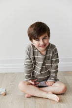 Load image into Gallery viewer, Landon Long Sleeve Tee - Fog/Ecru Stripe