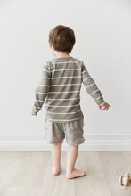 Load image into Gallery viewer, Landon Long Sleeve Tee - Fog/Ecru Stripe