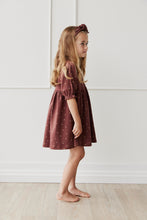 Load image into Gallery viewer, Organic Cotton Penny Dress - Lea Floral Deep Brown