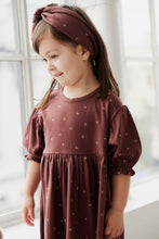 Load image into Gallery viewer, Organic Cotton Penny Dress - Lea Floral Deep Brown
