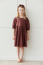 Load image into Gallery viewer, Organic Cotton Penny Dress - Lea Floral Deep Brown