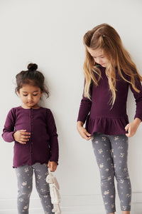 Organic Cotton Fine Rib Elsa Top - Sugar Plum
