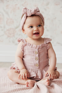 Organic Cotton Muslin Gemima Top - Mauve Shadow