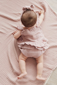 Organic Cotton Muslin Gemima Top - Mauve Shadow