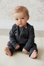 Load image into Gallery viewer, Organic Cotton Fine Rib Gracelyn Onesie - Onyx Marle