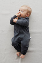 Load image into Gallery viewer, Organic Cotton Fine Rib Gracelyn Onesie - Onyx Marle