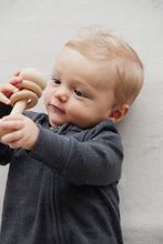 Load image into Gallery viewer, Organic Cotton Fine Rib Gracelyn Onesie - Onyx Marle