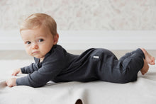 Load image into Gallery viewer, Organic Cotton Fine Rib Gracelyn Onesie - Onyx Marle