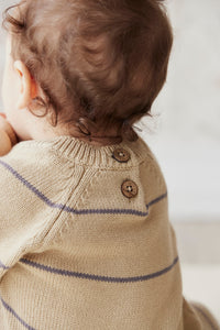 Theo Onesie - Caramel Stripe