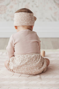 Organic Cotton Fine Rib Bodysuit - Dusky Rose