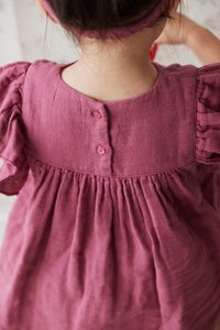 Organic Cotton Muslin Eleanor Top - Raspberry Pink
