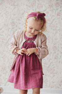 Organic Cotton Muslin Eleanor Dress - Raspberry Pink