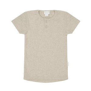 Organic Cotton Fine Rib Darcy Tee - Sand Marle