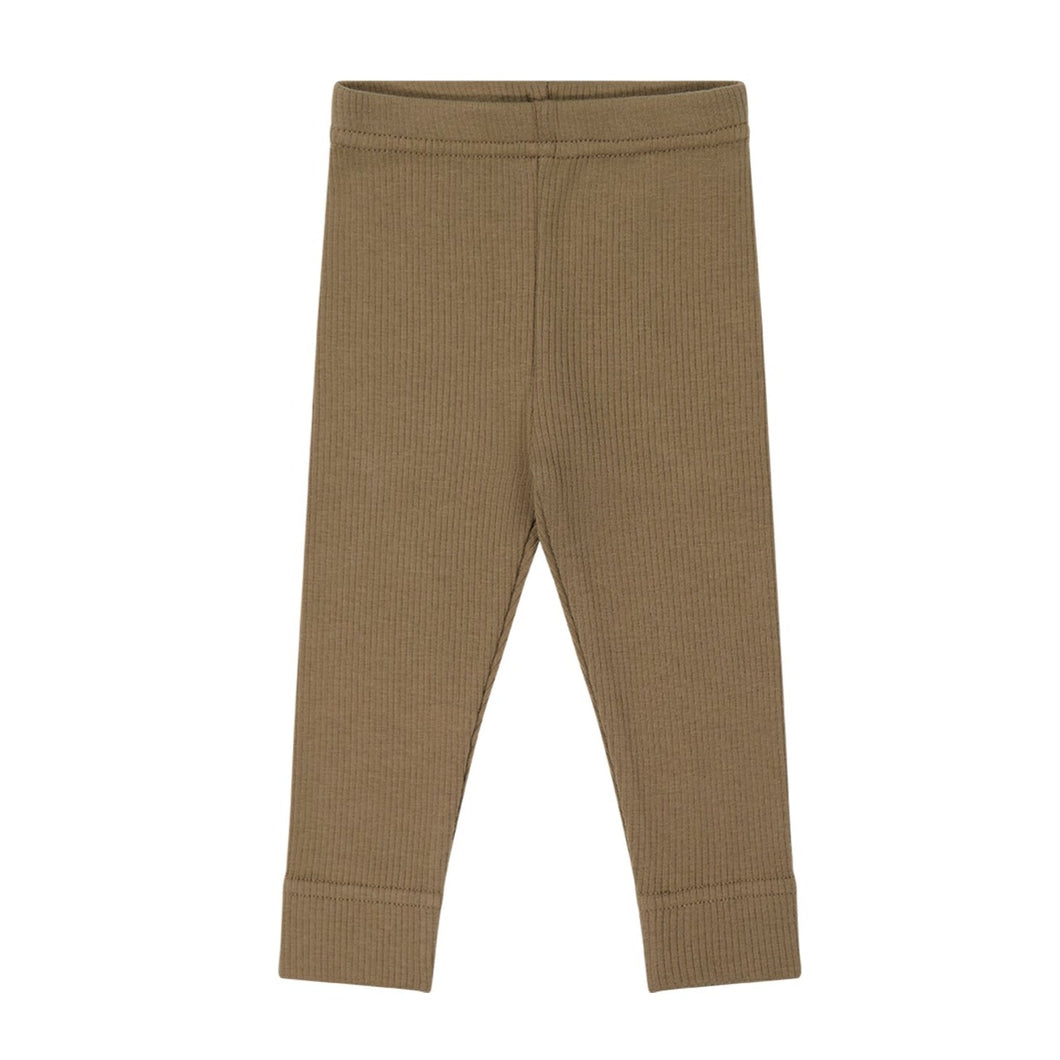 Organic Cotton Fine Rib Legging - Pecan