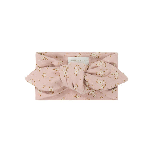 Organic Cotton Headband - Lulu Floral Powder Pink