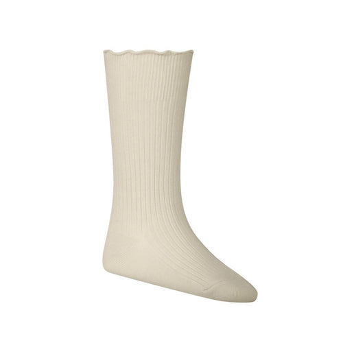 Natalie Frill Knee High Sock - Misty Pink