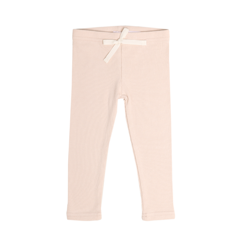 Organic Cotton Fine Rib Legging - Rose Dust