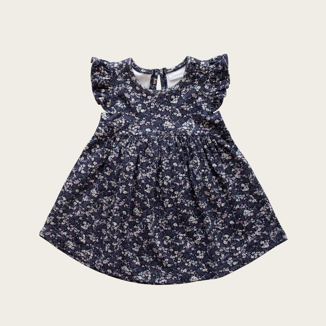 Organic Cotton Ada Dress - Blueberry Floral