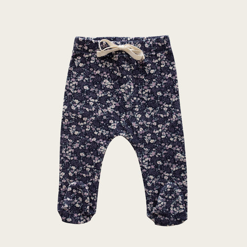 Organic Cotton Footed Pant - Blueberry Floral