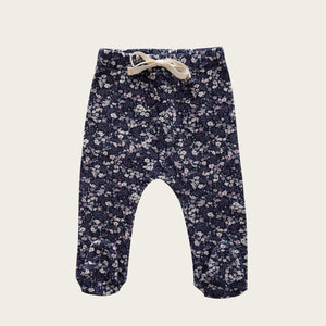 Organic Cotton Footed Pant - Blueberry Floral