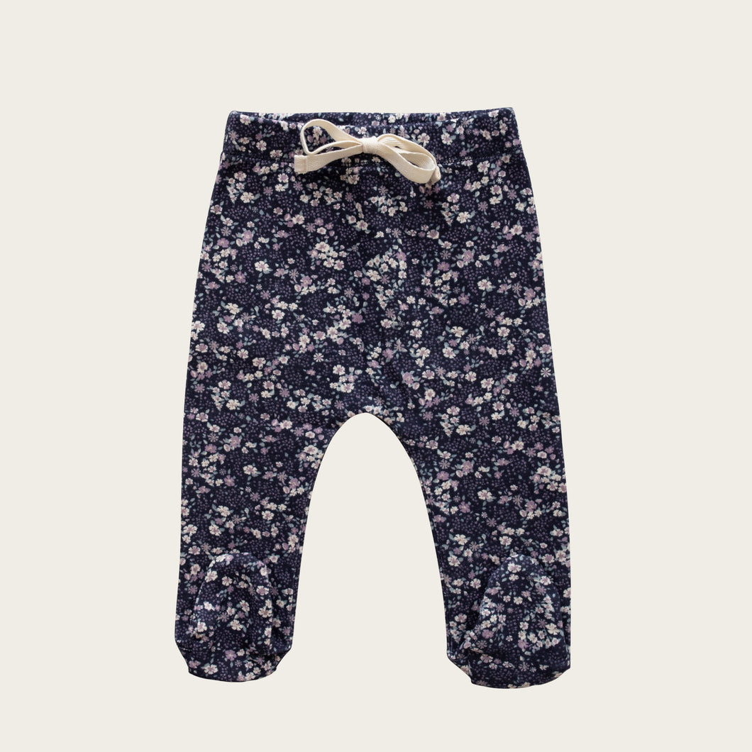 Organic Cotton Footed Pant - Blueberry Floral