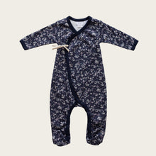 Load image into Gallery viewer, Organic Cotton Wrap Onepiece - Blueberry Floral