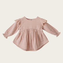 Load image into Gallery viewer, Organic Cotton Muslin Olive Blouse - Peach Whip
