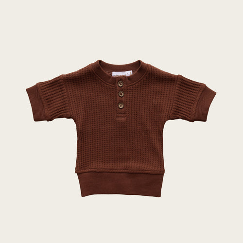 Organic Cotton Waffle Andy Top - Cherry