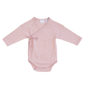 Organic Cotton Pointelle Wrap Bodysuit - Cupcake