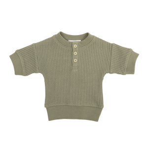 Organic Cotton Waffle Andy Top - Woodland