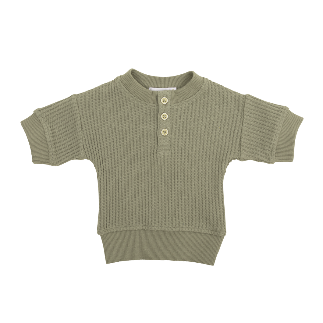 Organic Cotton Waffle Andy Top - Woodland