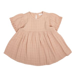 Organic Cotton Muslin Chloe Dress - Peach Whip