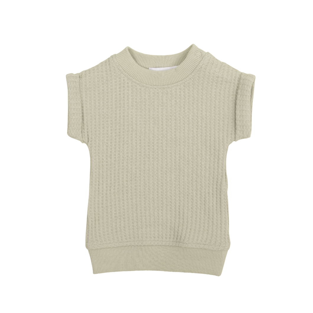 Organic Cotton Waffle Noah Top - Agate