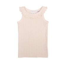 Load image into Gallery viewer, Organic Cotton Pointelle Frill Singlet - Rose Quartz