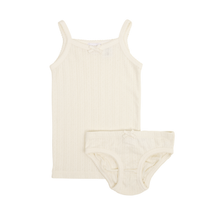 Organic Cotton Pointelle Underwear Set - Natural